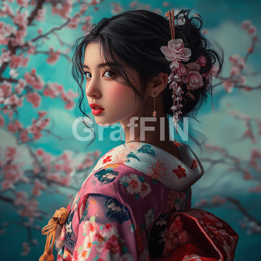 "Celebrate Japanese culture with exquisite illustrations featuring girls in elegant kimonos. Our visuals showcase the intricate patterns and delicate craftsmanship of traditional attire, providing a captivating representation of Japan’s sartorial elegance."