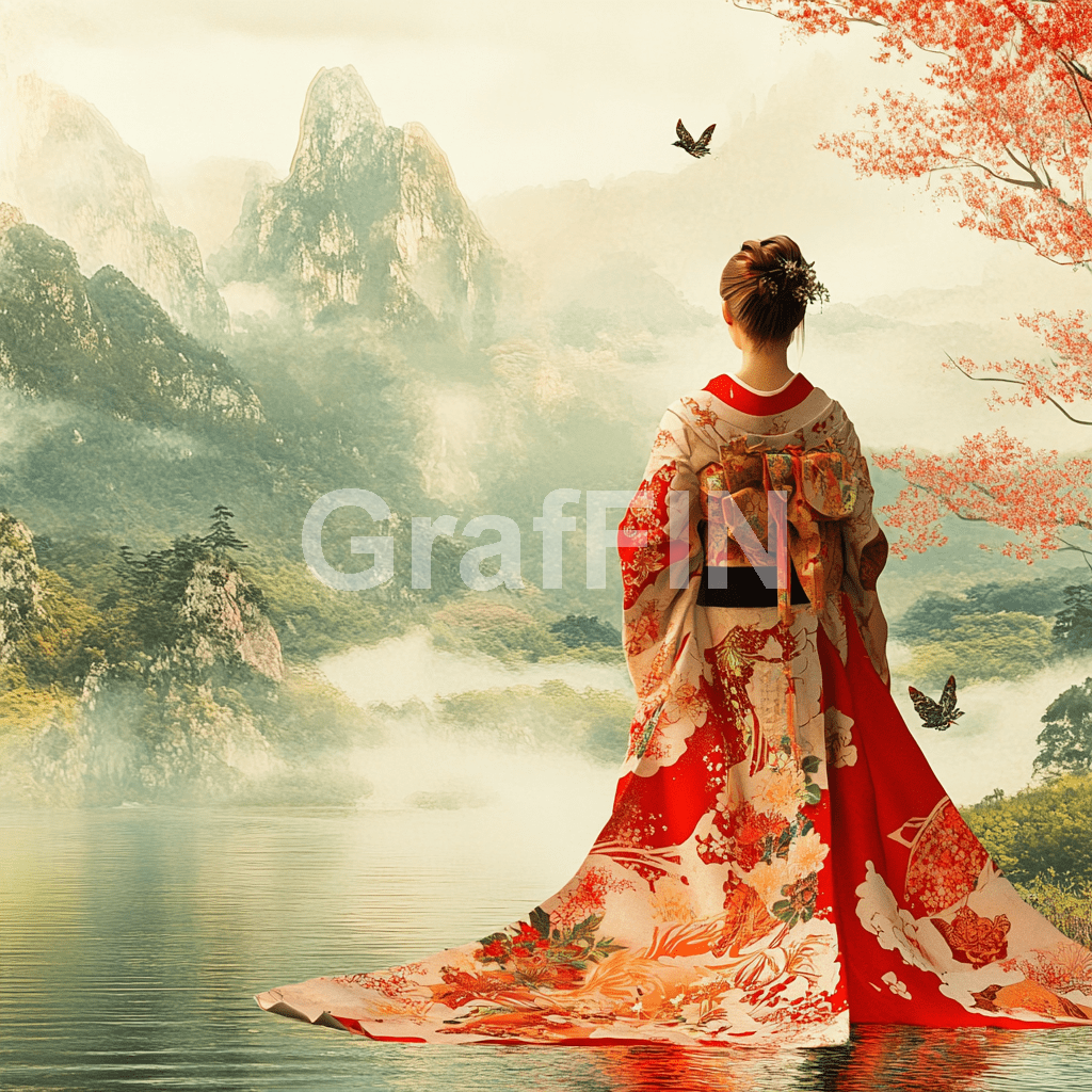 "Discover the elegance of traditional Japanese attire with our stunning illustrations and images of girls in kimonos. These artworks beautifully capture the grace and beauty of Japanese fashion and culture, perfect for art collections, cultural projects, and more."
