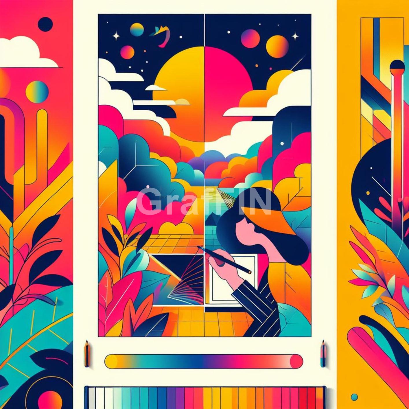 This vibrant illustration highlights key aspects of business promotion, from advertising campaigns